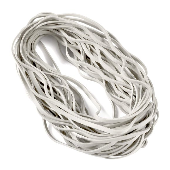 Coopay 60 Pcs Grandes Bandes Élastiques en Vrac, 8 Pouces Bandes Élastiques Robustes et Résistantes pour Fournitures de Bureau École Maison, Sécurisation des Poubelles Bacs à Ordures, Chemises de Classement (Blanc)