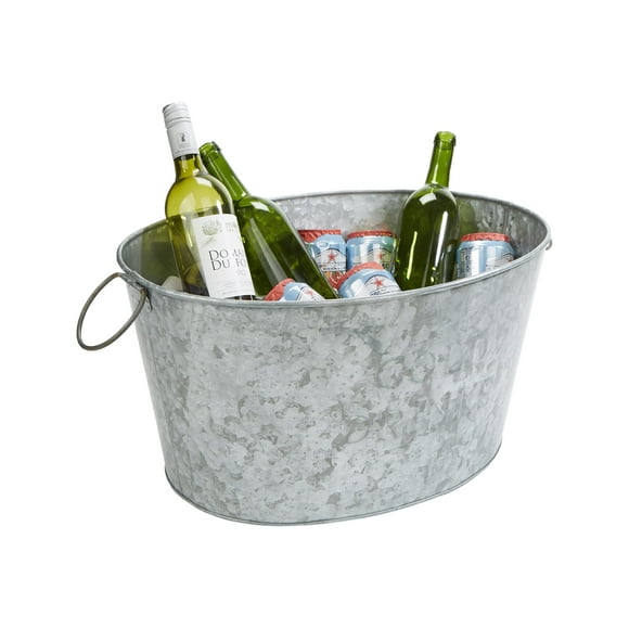 Mind Reader - Ice bucket - Size 18.9 in x 13.78 in - Height 10.2 in - 5 gal - oval - silver