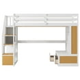 thumbnail image 6 of Harper & Bright Designs Full Size Loft Bed with Stairs and Desk, Wood Loft Beds Frame with Storage Drawers and Bookcase Shelves for Adults, Natural+White, 6 of 13