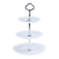 thumbnail image 1 of Hot 3 Tier Cake Stand Afternoon Tea Wedding Plates Party Tableware Bakeware Plastic Tray Display Rack Cake Decorating Tools transparent, 1 of 6