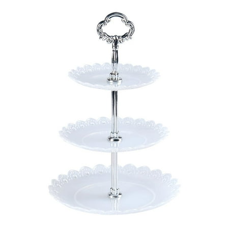

Preup 3 Tier Cake Stand Afternoon Tea Wedding Plates Party Tableware Bakeware Plastic Tray Display Rack Cake Decorating Tools