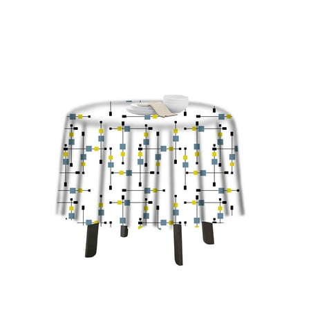 

eloria Abstract Printed Round Table Cloth Resistant Washable Decorative Table Cover for Dining Table