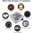 thumbnail image 3 of Compact and Portable Countertop Burner- Countertop Single Coiled Burner 1000 Watts Electric Hot Plate Temperature Controls White, 3 of 5