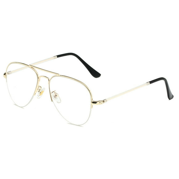 Aviator Clear Lens Glasses Non-prescription Eyeglasses Metal Frame for Women Men