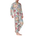 thumbnail image 2 of Balery Trendy Floral Design Pijama para Hombre de Dos Piezas con Manga Larga, Conjunto de Dormir y Descanso Suave con Bolsillos-Large, 2 of 7