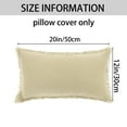 thumbnail image 5 of NOMADIC NOOK 4 Pcs Cotton Linen Decorative Throw Pillow Cover with Tassel Trim Beige 12" x 20", 5 of 6