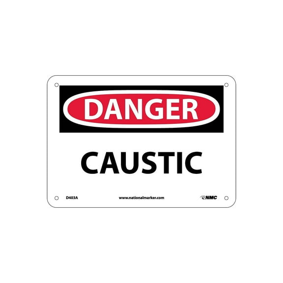 National Marker Caustic 7X10 .040 Aluminum Danger Sign D403A