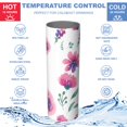 thumbnail image 5 of Floral 20 Oz Stainless Steel Skinny Tumbler – Vacuum Insulated Slim Travel Cup with Lid & Stainless Steel Straw, 360° Full Wrap Printed Tumbler for Home, Office & Outdoor Use, Flowers, 5 of 6