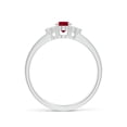thumbnail image 2 of ANGARA Natural Solitaire Oval Ruby and Diamond Promise Ring in 14K White Gold for Women (Size-6x4mm) | July Birthstone Jewelry for Her, 2 of 13