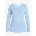 thumbnail image 6 of Time and Tru Women's Cotton V-Neck Tee with Long Sleeves, Sizes XS-XXXL, 6 of 6
