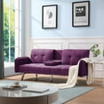 thumbnail image 2 of Gewnee 74.4” Futon Sofa Bed with 3-Angle Adjustable Backrest & Cup Holders,Twin Sleeper Sofa with for Home,Office,Guest Room(Purple）, 2 of 9