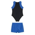 thumbnail image 4 of Alvivi Kids Girls Boys Athletic Tank Top Gymnastics Workout Leotards Wrestling Singlet with Shorts Blue 6, 4 of 7