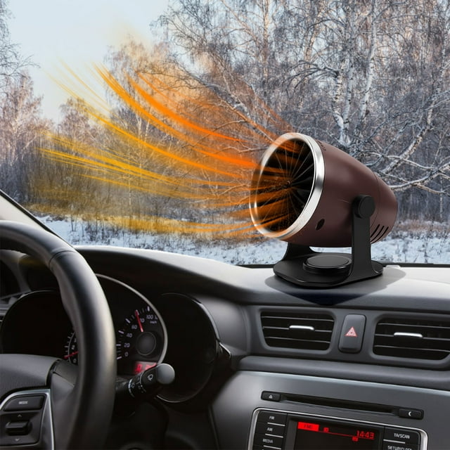 COM1950s 12V Portable Car Heater and Defroster,Dual Use Heater and Fan for Quick Windshield Defogging,Fast Heating Car Heater for Rv Truck Van