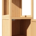 thumbnail image 7 of Oufan  52" Multifunctional Bamboo Storage Cabinet, Freestanding Linen Tower Cabinet with Shutter Door&Open Shelf, Bamboo Storage Cabinet for Bathroom, 7 of 7