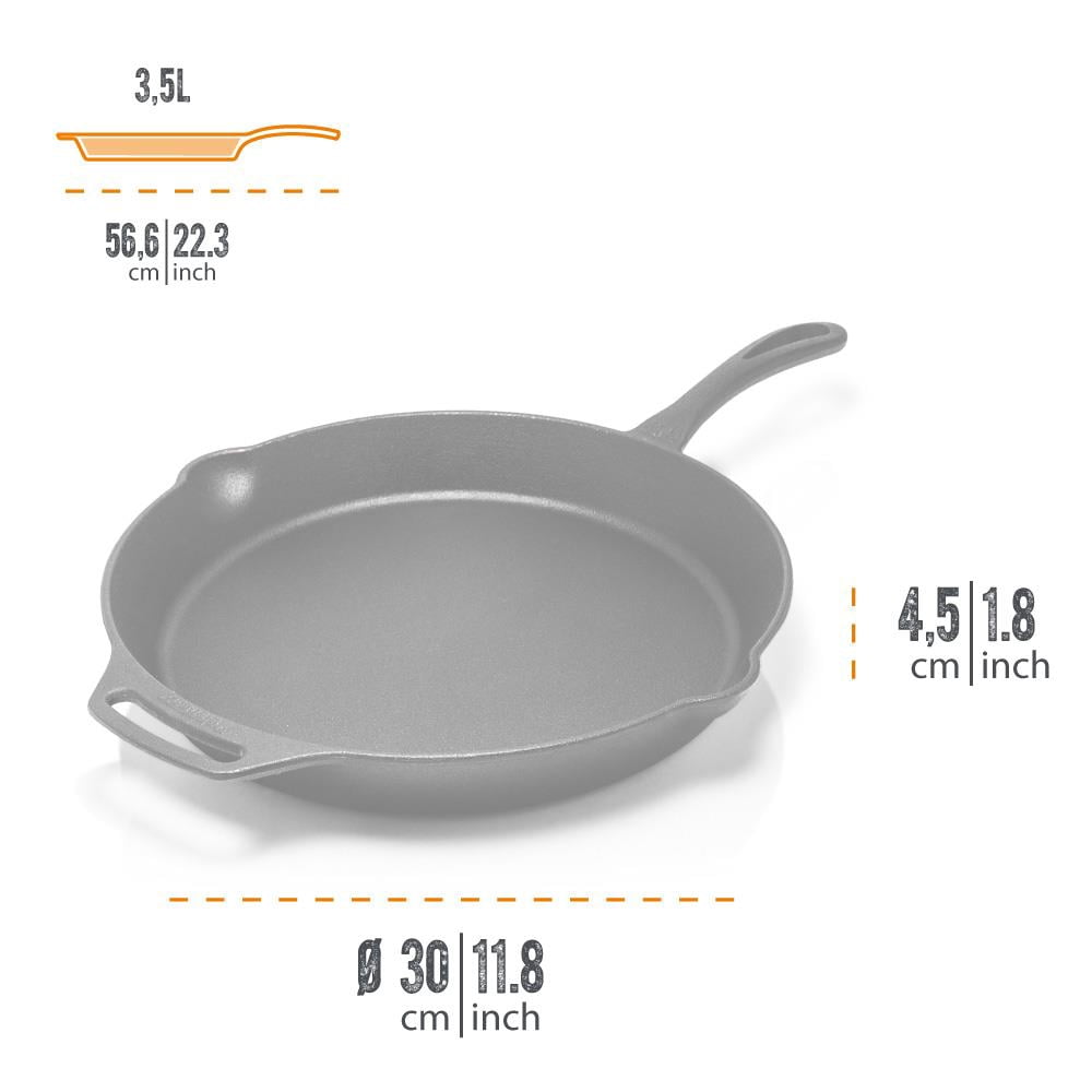 Petromax Cast Iron Fuel Skillet - 0.4L Camping Cookware With Two Handles, Induction Compatible, Outdoor Cooking Pan