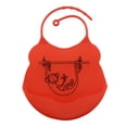 thumbnail image 2 of Los Baberos Impermeables Bebé Niño Silicón con Enrollan para Arriba Limpian Mono_rojo perfecl Baberos para niños pequeños para comer, 2 of 7
