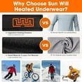 thumbnail image 2 of SAVIOR HEAT Heated Thermal Underwear Set for Men & Women - Black & Gray, 30Sec Fast Heating, 3 Temp Settings (100℉-150℉), 7.4V 3000mAh Rechargeable Batteries, Breathable Polyester - Ideal for Winter, 2 of 9