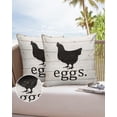 thumbnail image 6 of Pack of 2 Outdoor Pillow Covers, Farmhouse Chicken Eggs Rustic Wood Grain Waterproof Square Throw Pillowcase Cushion Decorative Pillow Covers for Couch Patio Tent, 16x16 in, 6 of 6
