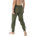 thumbnail image 4 of Pantalones BEDJIMI para hombre, con banda en el tobillo, medieval, color verde vikingo, 4 of 7
