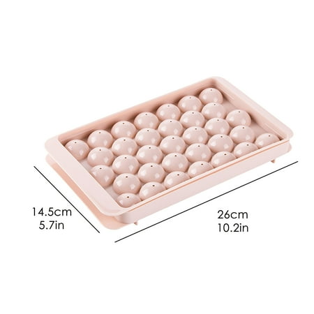 

Huaai Ice Cube Mold Creative 33 Grids Round Ice Mold Tray Silicone Ice Ball Maker With Cover Pink