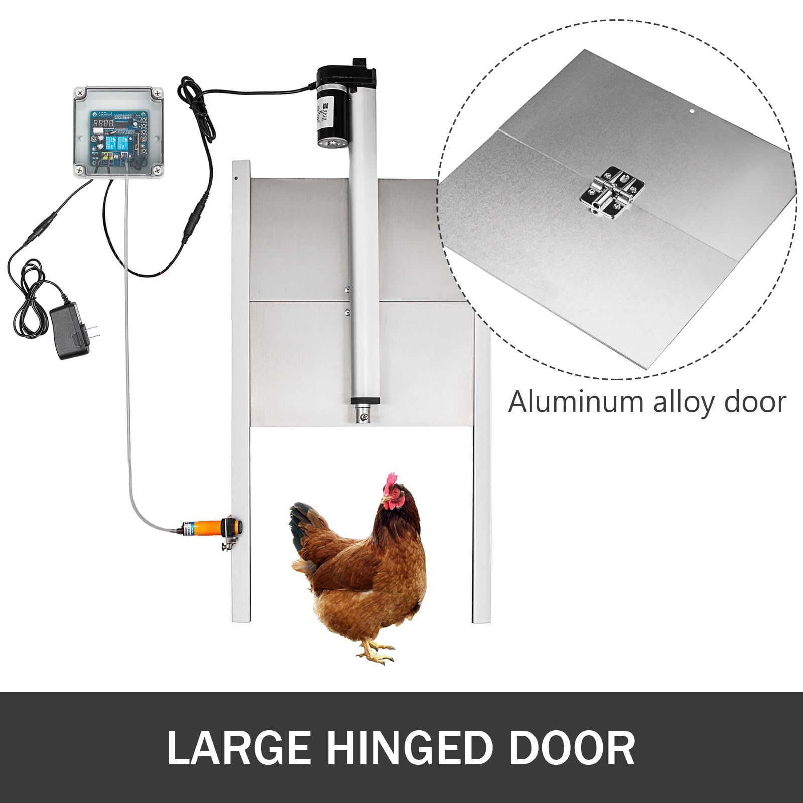 VEVOR Automatic Chicken Coop Door Opener Time Sensing Chicken Coops 12.6x11.8in 