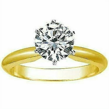 Solid 14k Yellow Gold His and Hers Round Diamond Halo Matching Couple ...