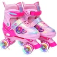 thumbnail image 1 of Patines de Ruedas HAPHOM Ajustables para Niñas en Rosa con Ruedas que Iluminan, 1 of 8