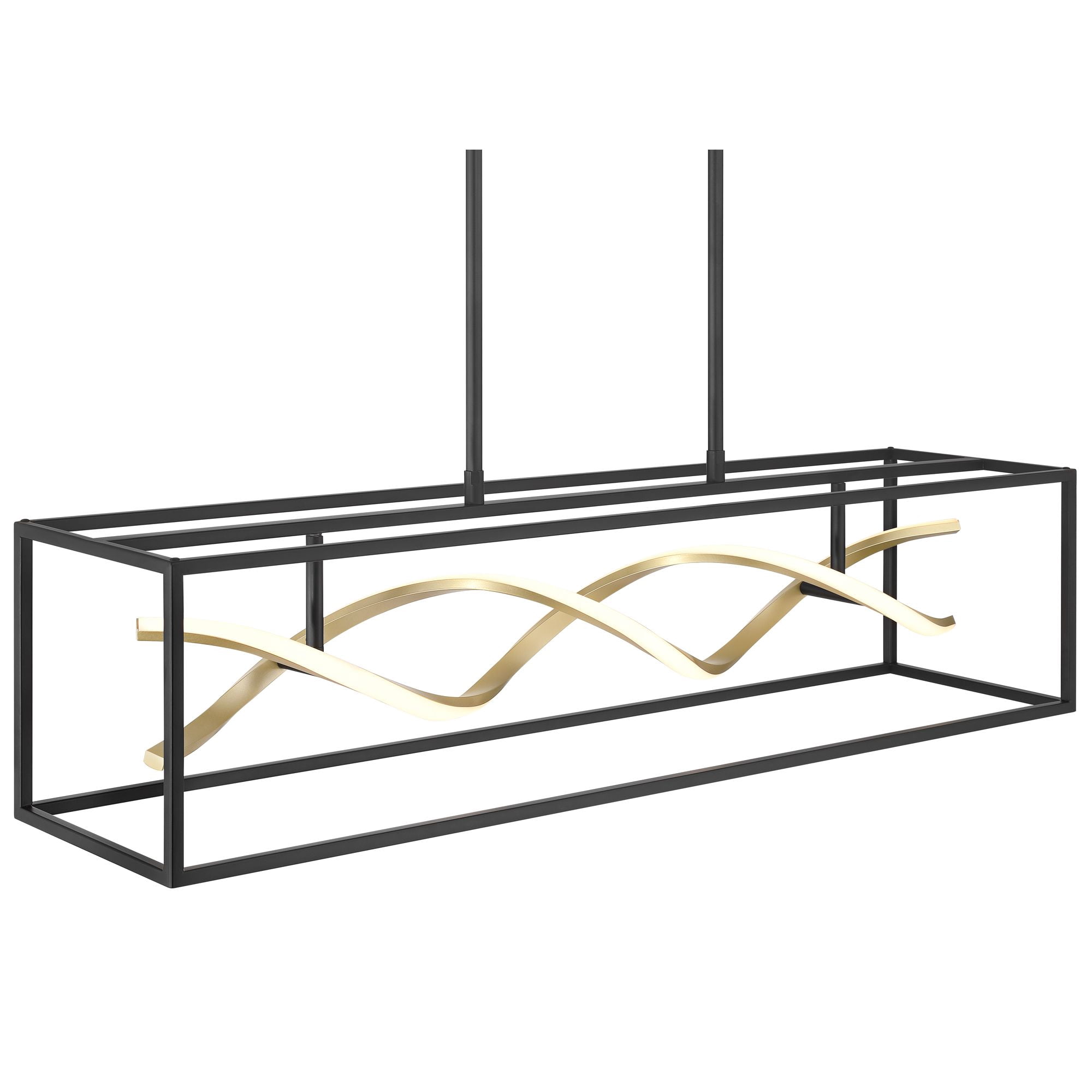 Possini Euro Design Cheva 35 1/2" Modern Pendant Chandelier Ceiling Light Fixture Dining Room Over Table Kitchen Island LED Black Sand Gold Finish