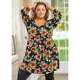 thumbnail image 4 of JuneFish Women's Plus Size Tunic 3/4 Sleeve Top Trendy Style Flowy Loose T-Shirt, 4 of 6