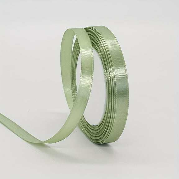SUGARMOM Sage Green Satin Ribbon - 1 Roll Assorted Widths (1cm-5cm) 22m Long - For DIY Crafts Gift Wrapping & Hair Accessories - Perfect for Weddings & Parties - Ideal Gift for Crafter