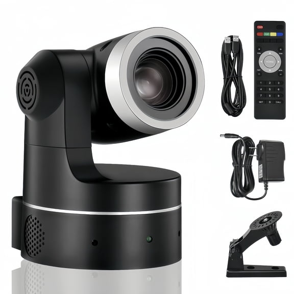 2MP Webcam,10x Optical Zoom USB PTZ Camera,FHD Web Camera Compatible with Most Software,Live Streaming Camera for Conference,Events,Church and School etc(Black)