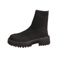 thumbnail image 2 of Tawop Boots for Women Chunky Low Heel Thick Sole Fall Black Boots, 2 of 9