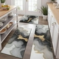 thumbnail image 2 of Black Gray Gold Marble Pattern Kitchen Rugs Sets Of 3,Kitchen Runner Rugs Non Skid Washable,Decorative Kitchen Floor Mats for Kitchen,Sink,Laundry,17"x30"+ 17"x47" + 17"x59", 2 of 6