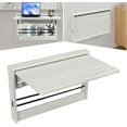 thumbnail image 2 of Wall Mounted Folding Table, Wall Desk Fold Down, Floating Desk for Wall, Functional Hanging Desk for Laundry Room,Home Office Workstation (Light Gray-Rounded Edge, 63x41.5cm/24.8x16.3inch), 2 of 9