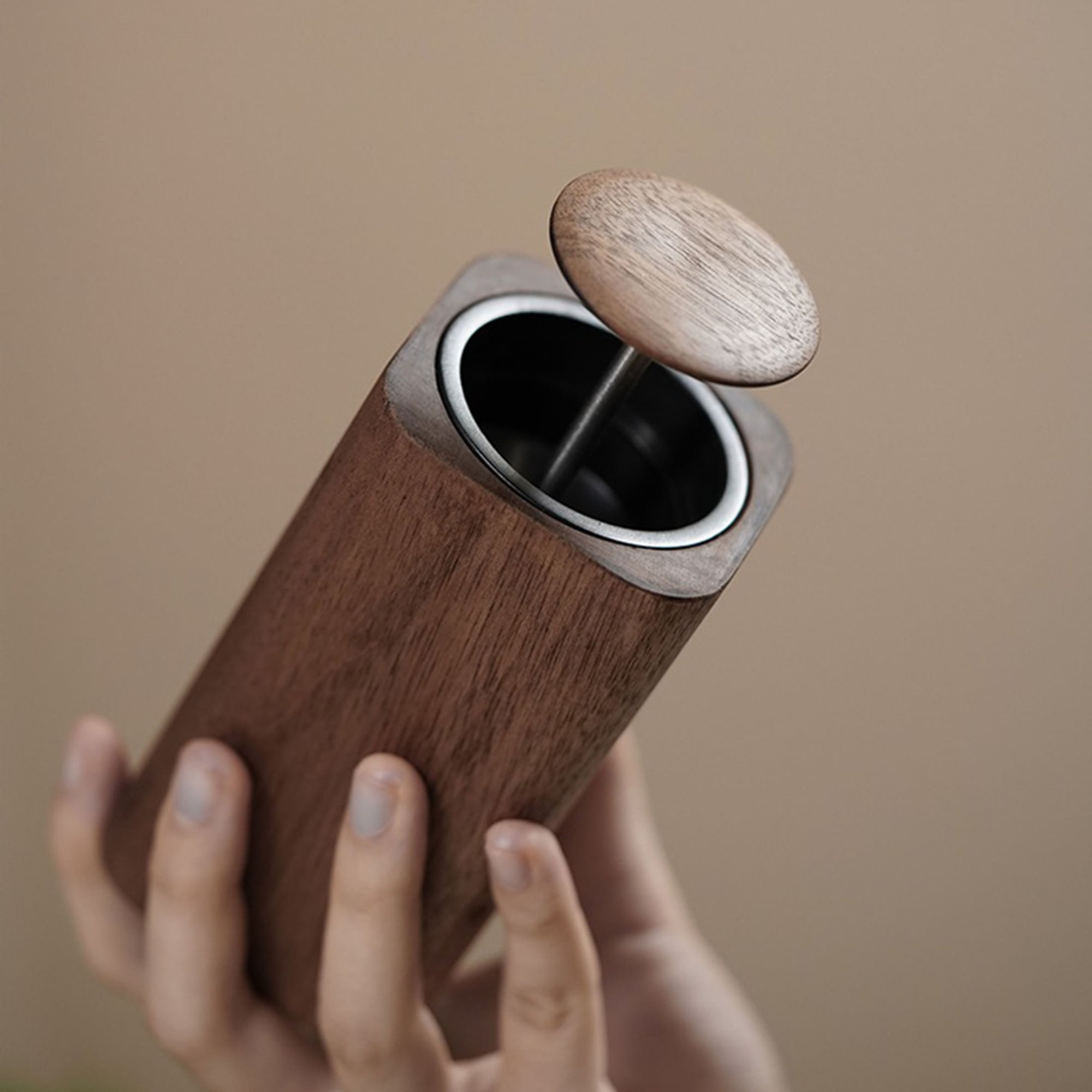 Pop-up Automatic Toothpick Dispenser, Walnut Toothpick Holder