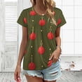thumbnail image 3 of Red Ornaments Star Pattern Design Women's Blouse Short Sleeve Women's Top T-Shirt Spring Summer Clothes, 3 of 7