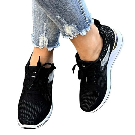 

KaLI_store Womens Fashion Sneakers Womens Walking Shoes Sock Sneakers Daily Shoes Pull-on Lightweight Comfy Breathable