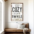 thumbnail image 2 of Elephant Stock Get Cozy Stay Awhile Typography Wall Sign Wall Art - Vertical Canvas Wall Art - Living Room Wall Decor - Wall Signs Canvas - Black And Gray Decor - 32" x 48", 2 of 8