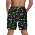 thumbnail image 3 of Sigee Space Rockets Print Mens Swim Trunks with Compression Liner Quick Dry Swim Stretch Beach Shorts with Pockets,S-3XL, 3 of 7