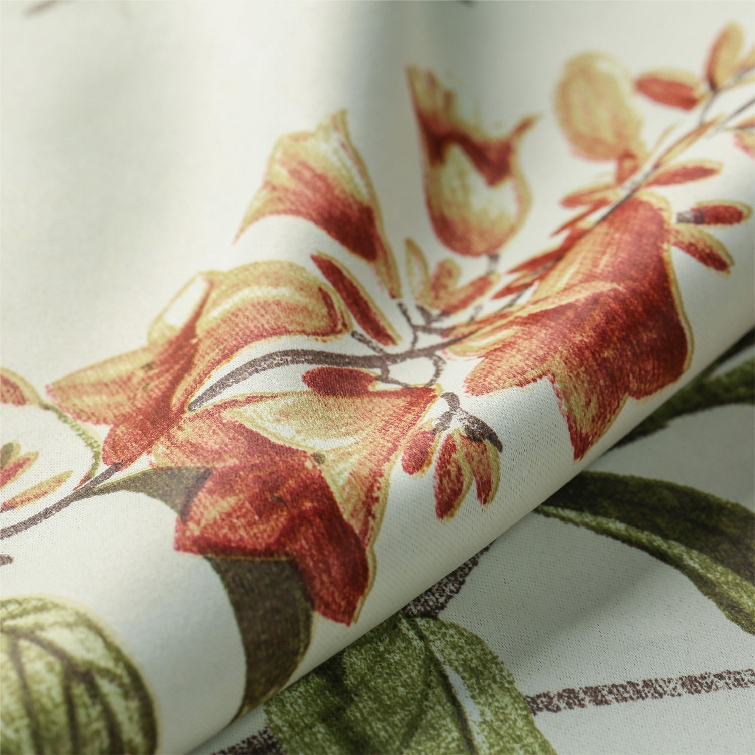 VOGOL Blackout Window Curtains for Patio Sliding Door, Classic Floral Pattern Linen Textured Room Darkening Curtain and Drapes for Bedroom, 2 Panels Set, W52xL96 inch, Yellow