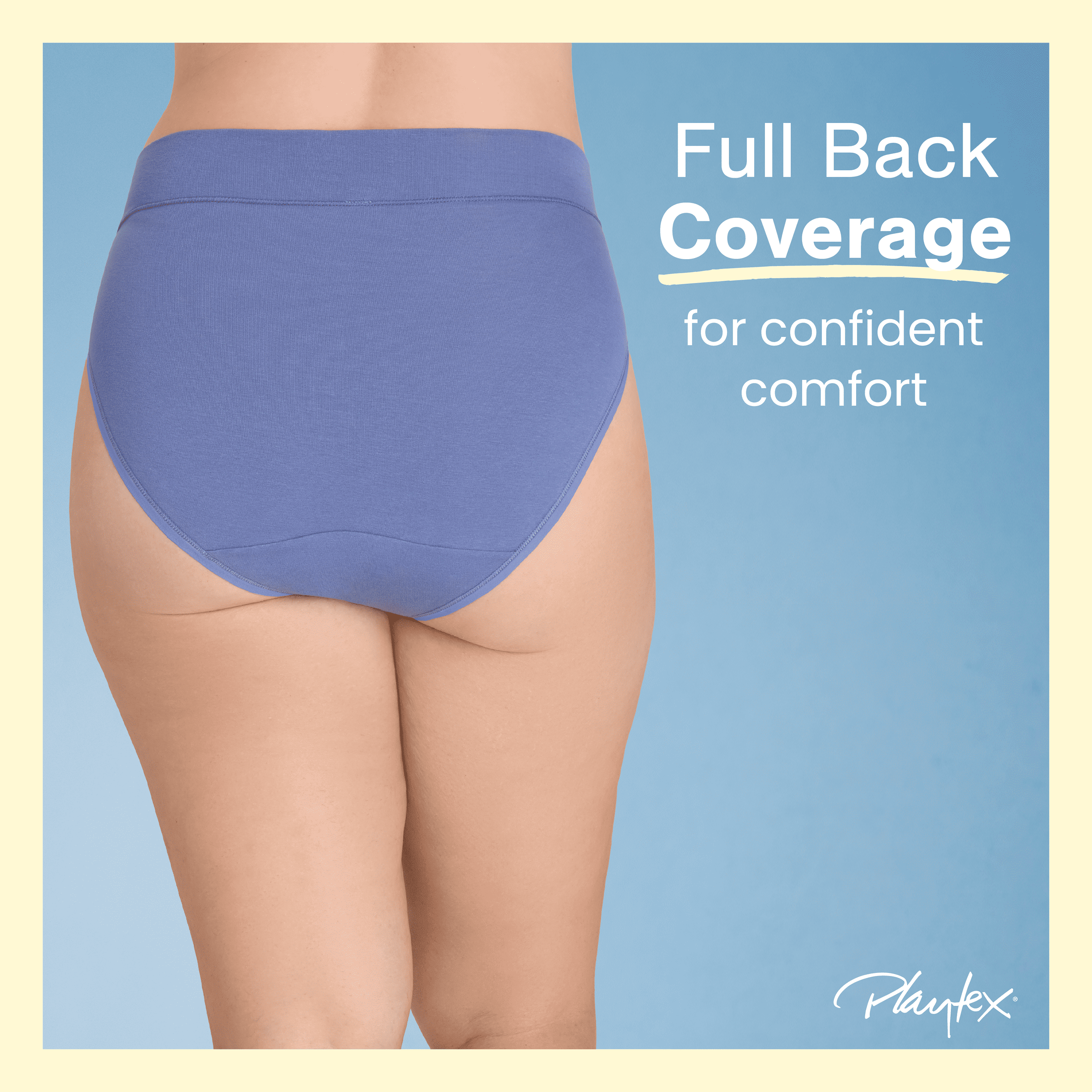 Playtex Women's Cotton Stretch Light Smoothing Underwear High-Leg Brief, 3-Pack