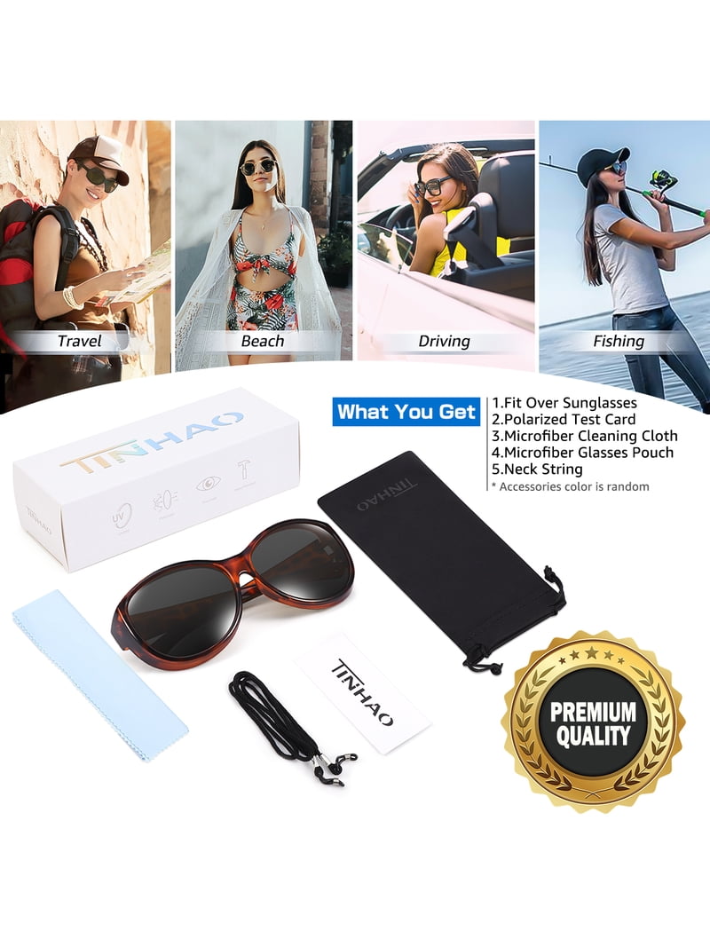TINHAO Polarized Fit Over Glasses Sunglasses for Women UV  display picture 1