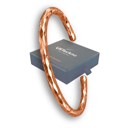 USTeckno Hand Forged 100% Pure Copper Bracelet. Made with Solid High Gauge Copper and Health benefits. Enhance your well-being in style