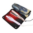 thumbnail image 2 of Hair Tools Storage with Heat Resistant Mat- Retro Cat Illustration Printed Curling Iron Travel Bag/Flat Iron Case for Women, 2 of 8