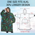 thumbnail image 4 of Oversized Wearable Blanket Hoodie,DarkGray Cartoon Crocodiles Pattern Sherpa Blanket Hoodie with Super Pockets,Super Warm Fuzzy Pullover for Women & Men, 4 of 6
