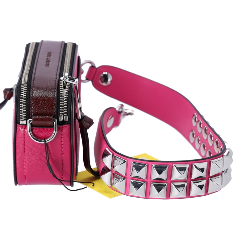 Marc Jacobs The Snapshot Bag Studded Saffiano Leather Magenta