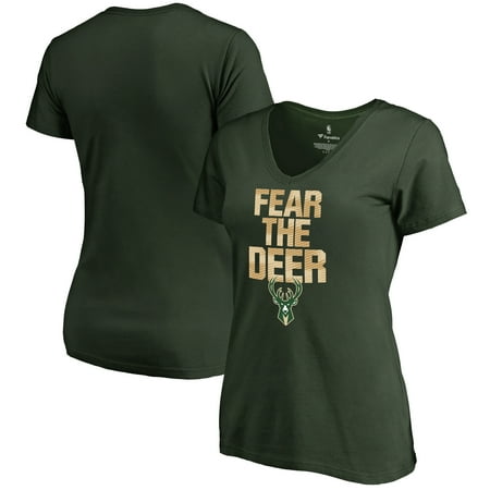 Milwaukee Brewers Green - Milwaukee Bucks Fanatics Branded Women's Mantra V-Neck T-Shirt - Green