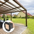 thumbnail image 6 of 4pcs Square Floor Flange, 2" X2" Post Base Brackets Wall Mount for Deck Railing Mailbox, Black, 6 of 6