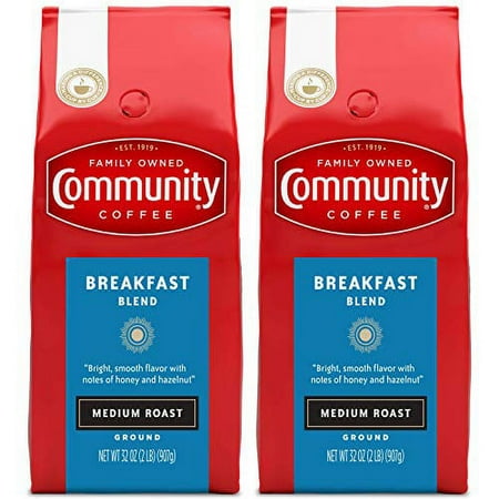 community coffee breakfast blend ground coffee medium roast 32 ounce (pack of 2)