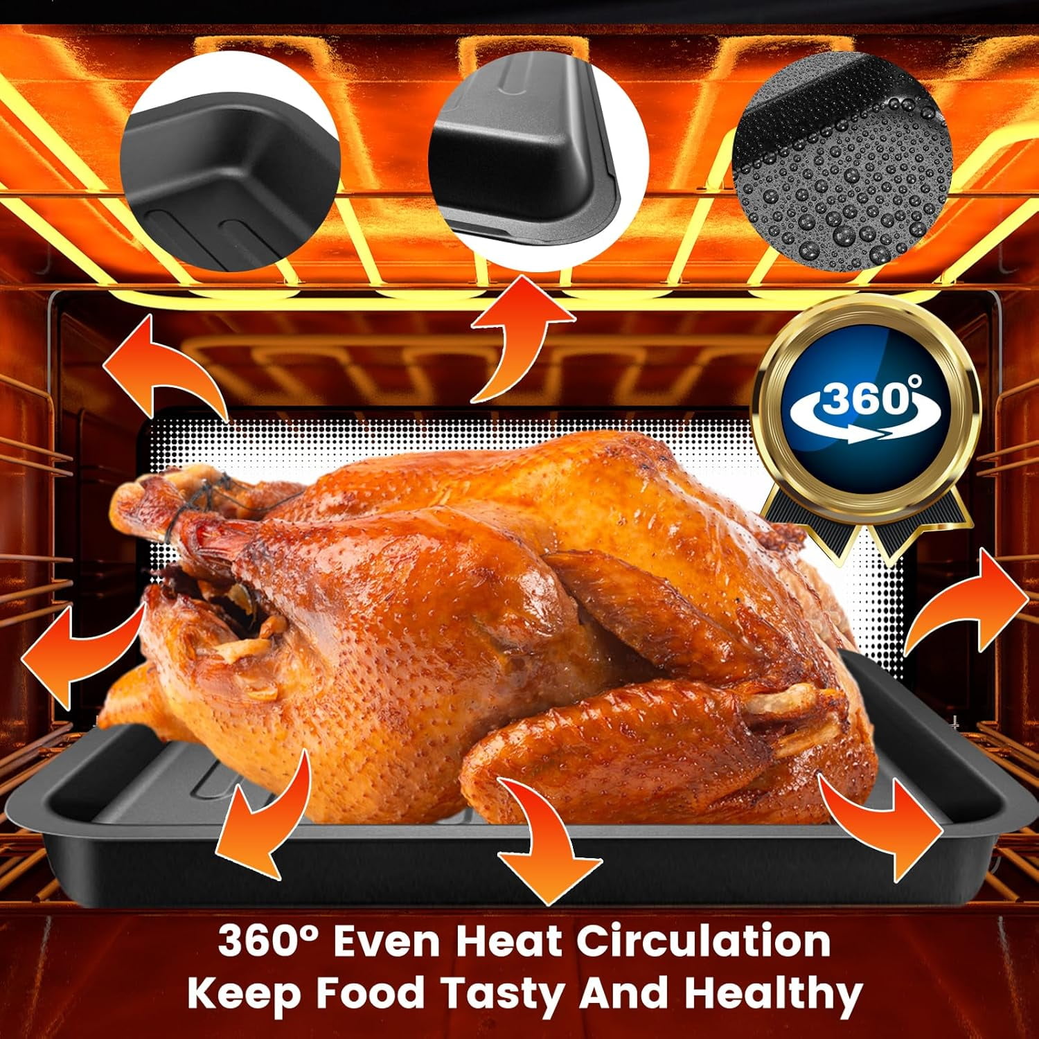 Air Fryer Grill Pan for COSORI 13 in 1 CS130-CFH CS130-AO 12 in 1 CO130-AO 32Qt Air Fryer Toaster Oven Combo, Air Fryer Rack Accessories Replacement Parts Grill Plate Crisper Plate Tray